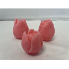 3 Zeepjes in de vorm van een tulp roze geur roos