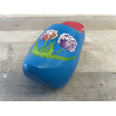 Spaarpot klomp handpainted blauw met tulpen