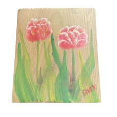 houten paneel mini roze tulpen 7