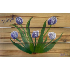 Houten paneel Tulips paars 7