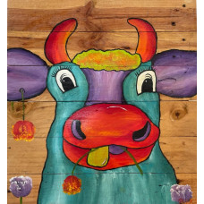 Houten paneel Happy Cow 18