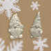Set van 2 kerstmannen keramiek gips wit 1